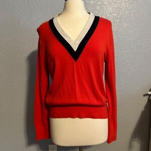 Coral V-Neck Sweater